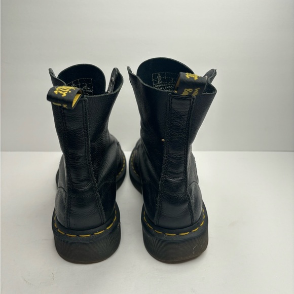 Dr. Martens Boots Women's Size 6 Pascal Round Toe Ankle Combat Black Leather NEW - Picture 4 of 8